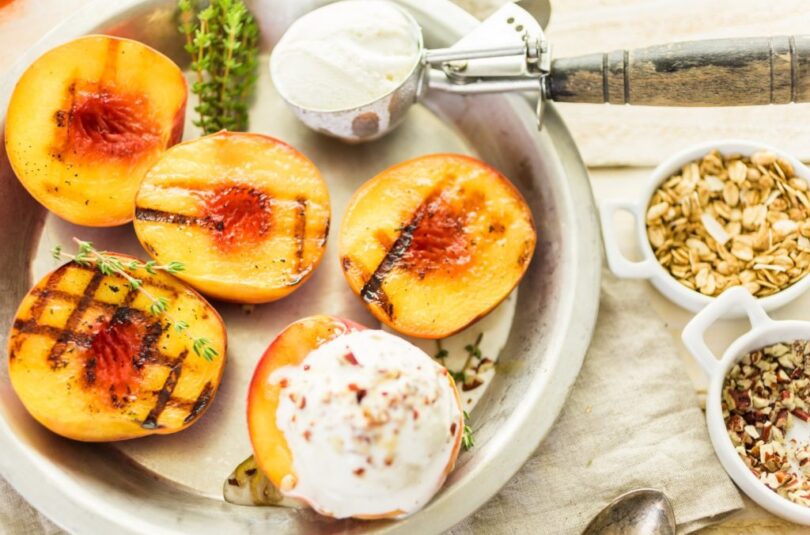 Grilled Brown Sugar and Cinnamon Peaches