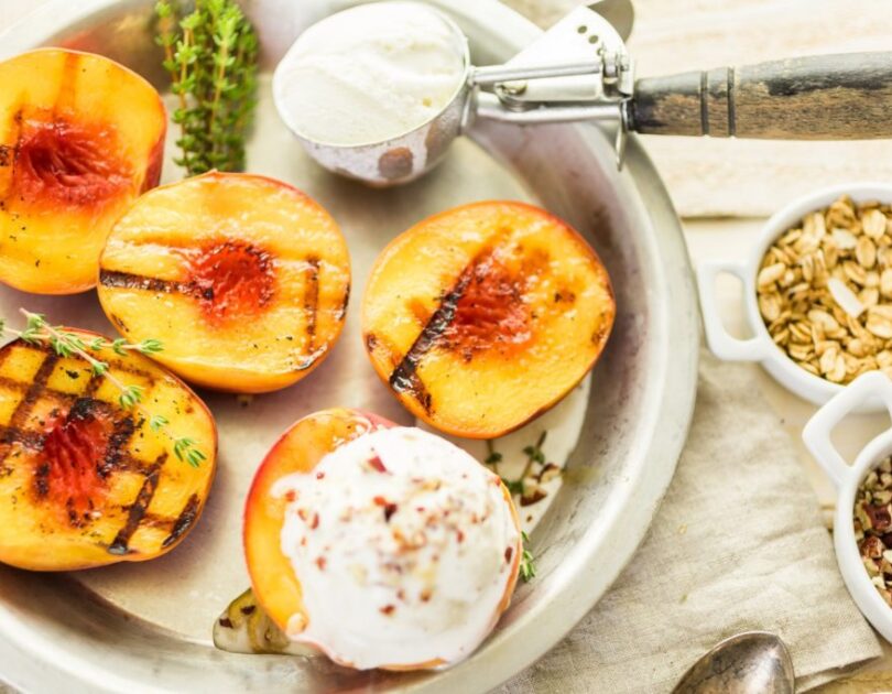 Grilled Brown Sugar and Cinnamon Peaches