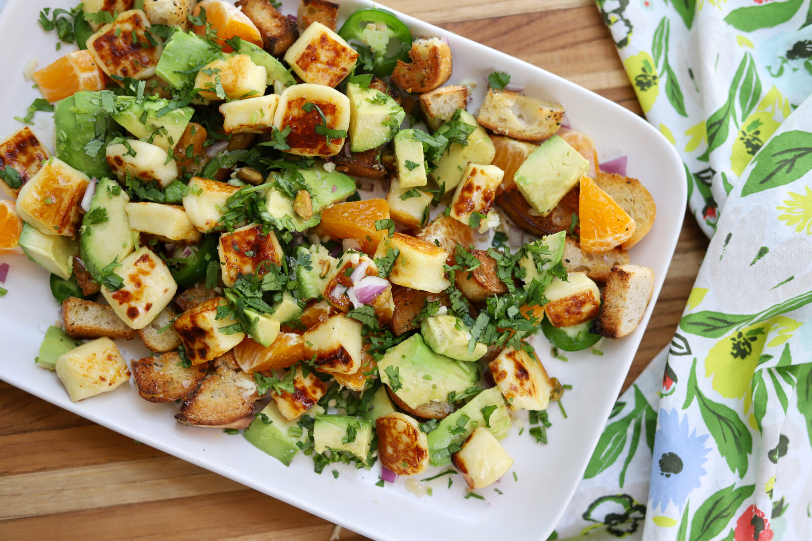 Savory Warm Bread Cheese Citrus Salad