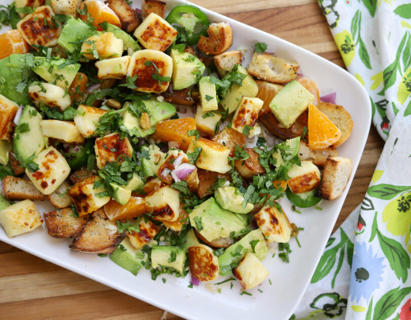 Savory Warm Bread Cheese Citrus Salad