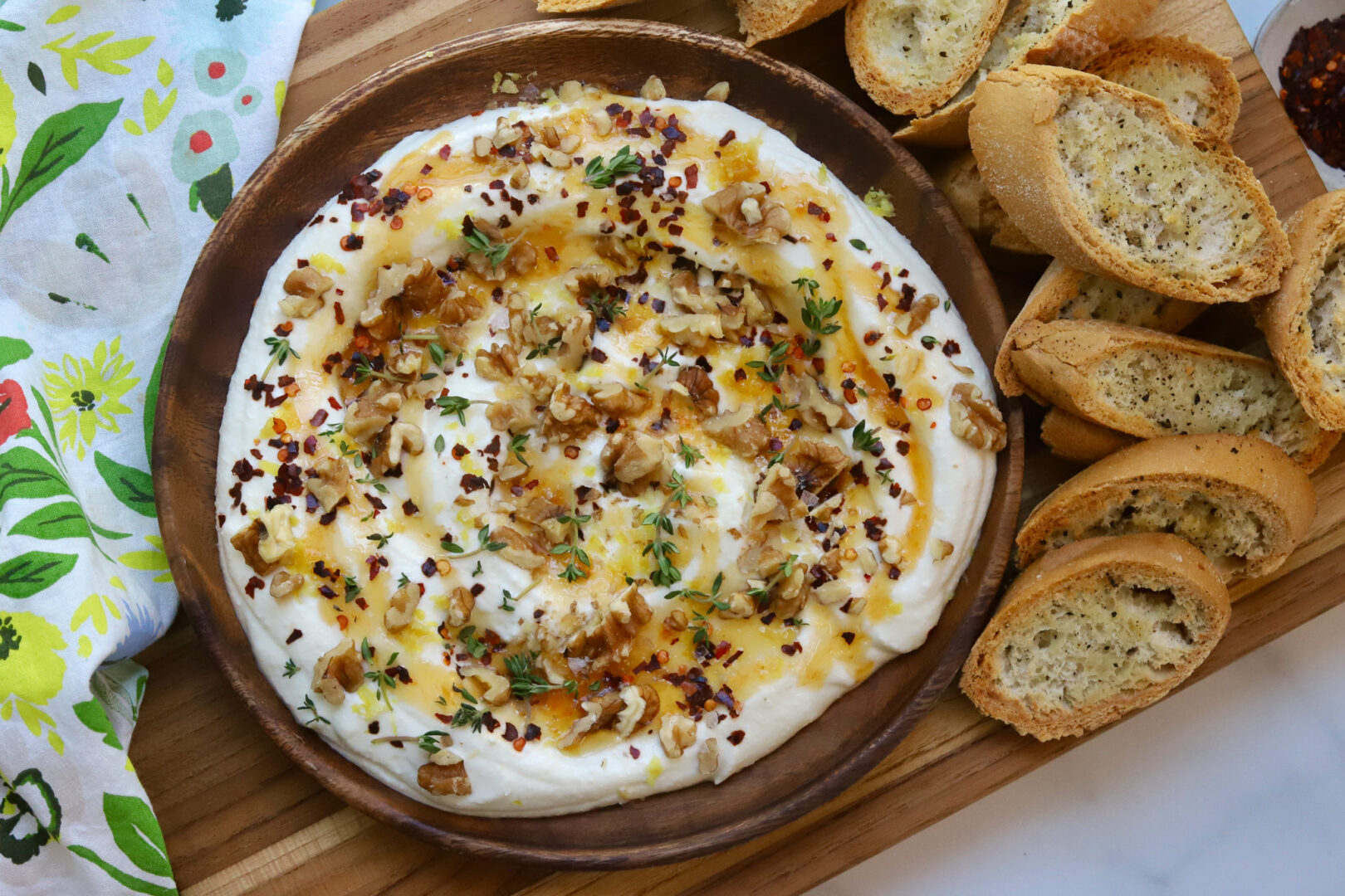 Hot Honey Whipped Ricotta Dip